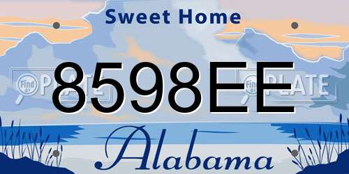 8598EE Alabama License Plate