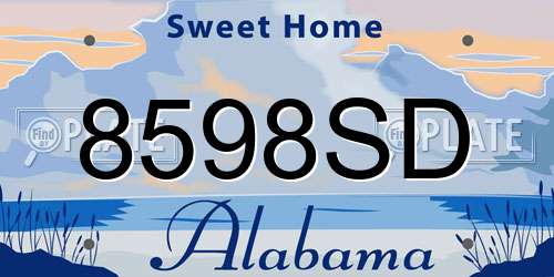 8598SD Alabama License Plate