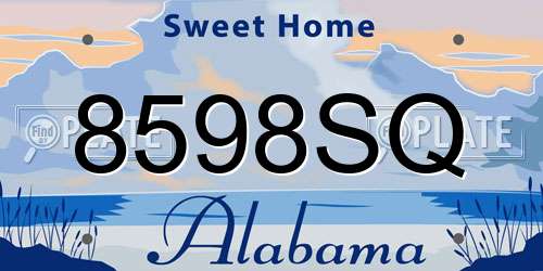 8598SQ Alabama License Plate