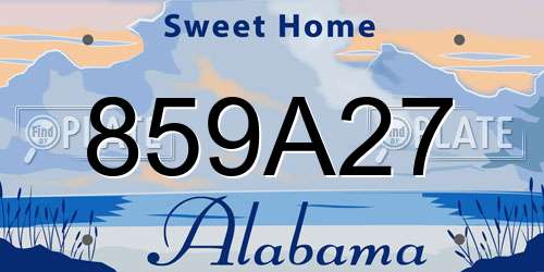 859A27 Alabama License Plate