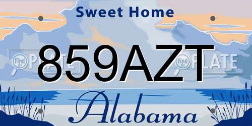859AZT Alabama License Plate