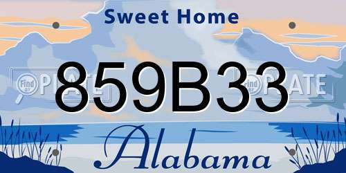 859B33 Alabama License Plate