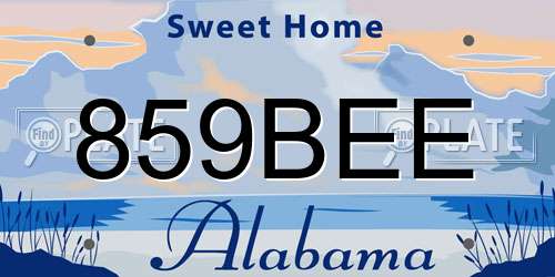859BEE Alabama License Plate