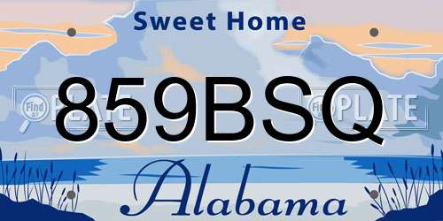 859BSQ Alabama License Plate