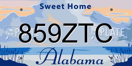 859ZTC Alabama License Plate