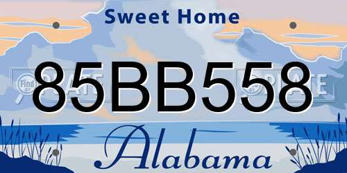 85BB558 Alabama License Plate