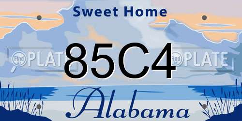 85C4 Alabama License Plate