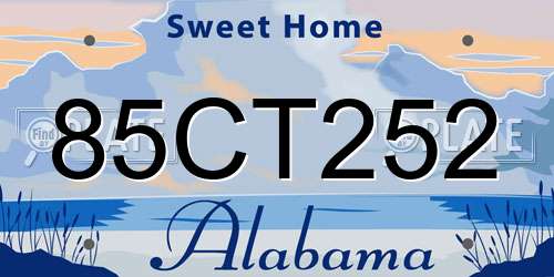 85CT252 Alabama License Plate