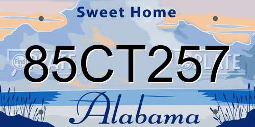 85CT257 Alabama License Plate