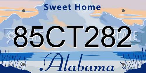 85CT282 Alabama License Plate