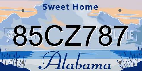 85CZ787 Alabama License Plate