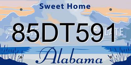 85DT591 Alabama License Plate
