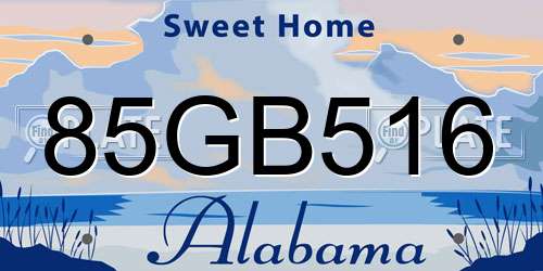 85GB516 Alabama License Plate