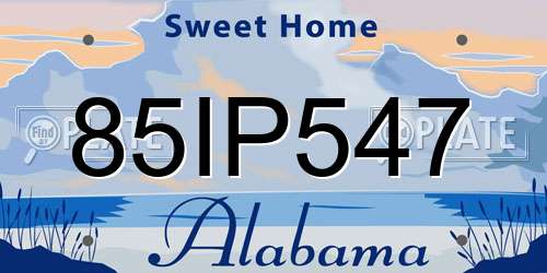 85IP547 Alabama License Plate