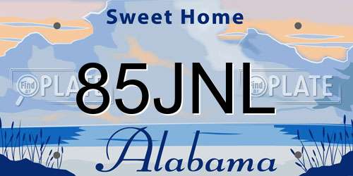 85JNL Alabama License Plate