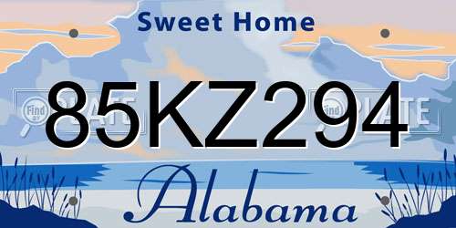 85KZ294 Alabama License Plate