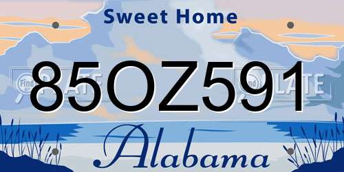 85OZ591 Alabama License Plate