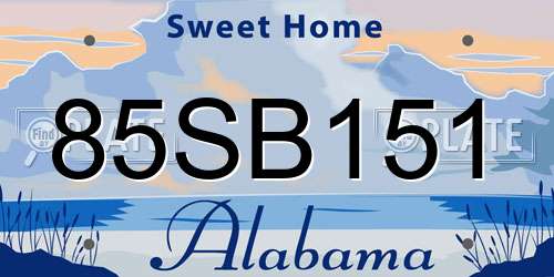 85SB151 Alabama License Plate