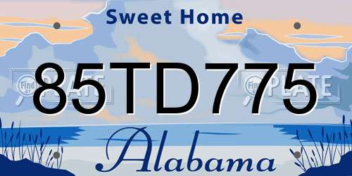 85TD775 Alabama License Plate