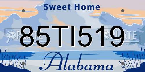 85TI519 Alabama License Plate