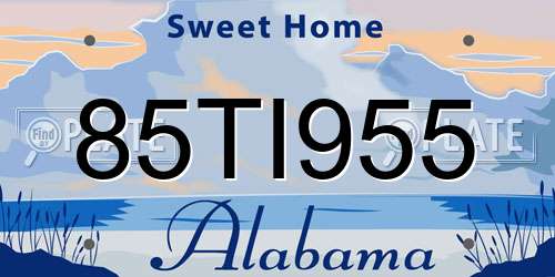 85TI955 Alabama License Plate
