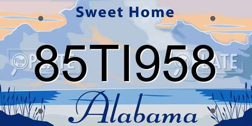 85TI958 Alabama License Plate