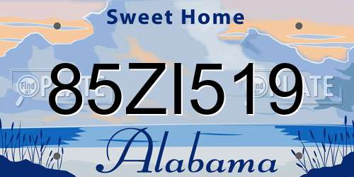 85ZI519 Alabama License Plate