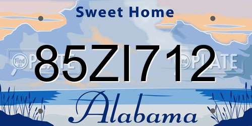 85ZI712 Alabama License Plate