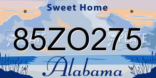85ZO275 Alabama License Plate