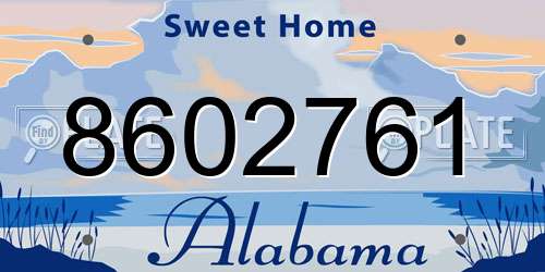 8602761 Alabama License Plate