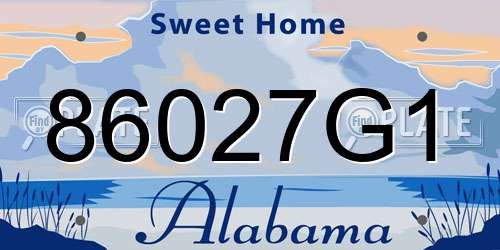 86027G1 Alabama License Plate