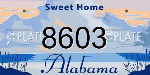 8603 Alabama License Plate
