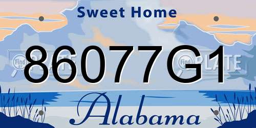 86077G1 Alabama License Plate