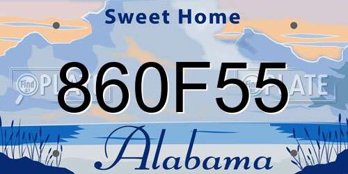 860F55 Alabama License Plate