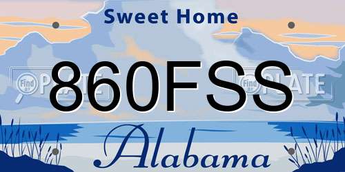 860FSS Alabama License Plate