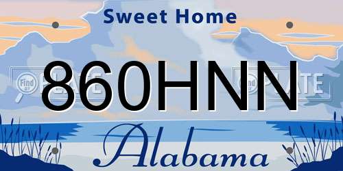 860HNN Alabama License Plate