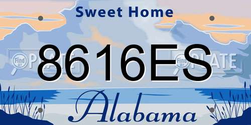 8616ES Alabama License Plate