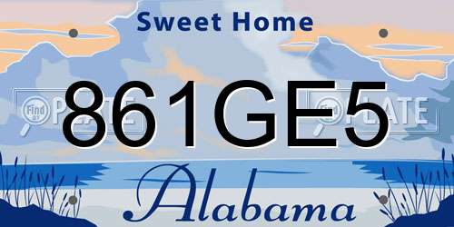 861GE5 Alabama License Plate