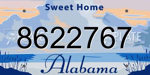 8622767 Alabama License Plate