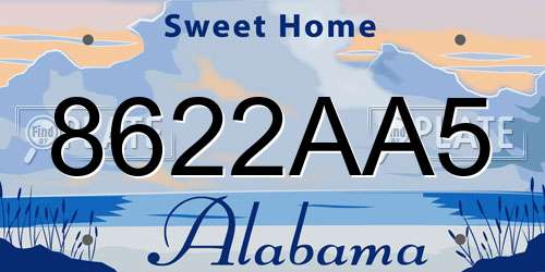 8622AA5 Alabama License Plate