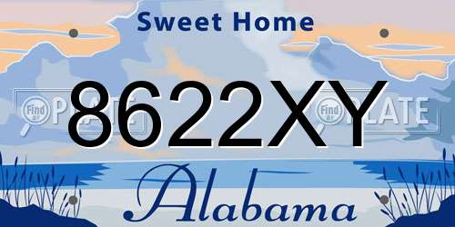8622XY Alabama License Plate