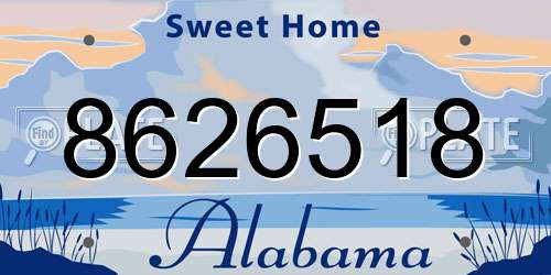 8626518 Alabama License Plate