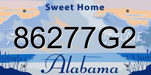 86277G2 Alabama License Plate