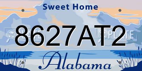 8627AT2 Alabama License Plate