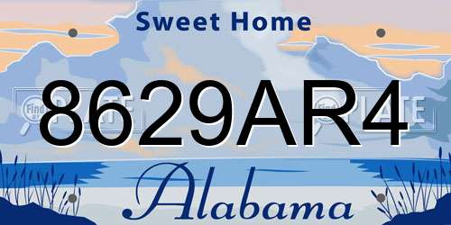 8629AR4 Alabama License Plate