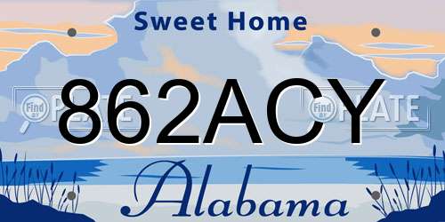 862ACY Alabama License Plate