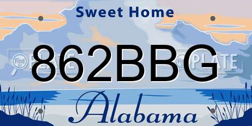 862BBG Alabama License Plate