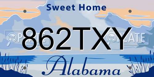 862TXY Alabama License Plate