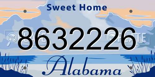 8632226 Alabama License Plate