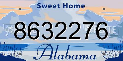 8632276 Alabama License Plate
